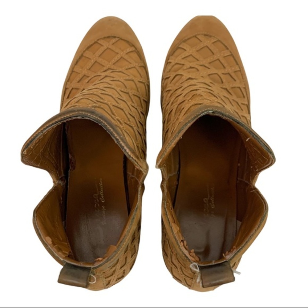 Vintage Sbicca Brown Leather Heeled Ankle Boots Mule Clogs Women’s Size 9 - Picture 4 of 11